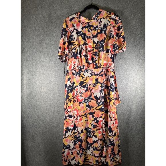 Julia Jordan Dress Women's 14 Mock Neck Balloon Sleeve Midi Floral‎ Mature - Picture 1 of 8